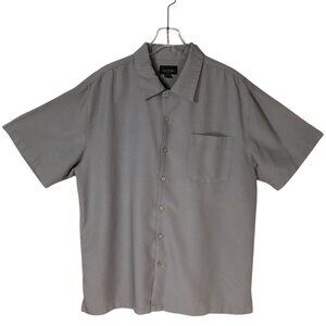 David Taylor Collection‎ Light Gray Short Sleeve Button-Up Shirt Men's Size XL